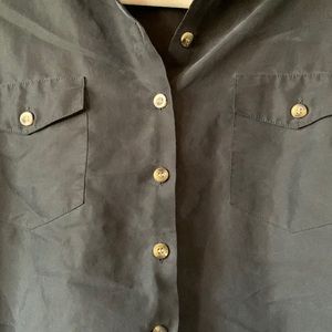 Black button down top